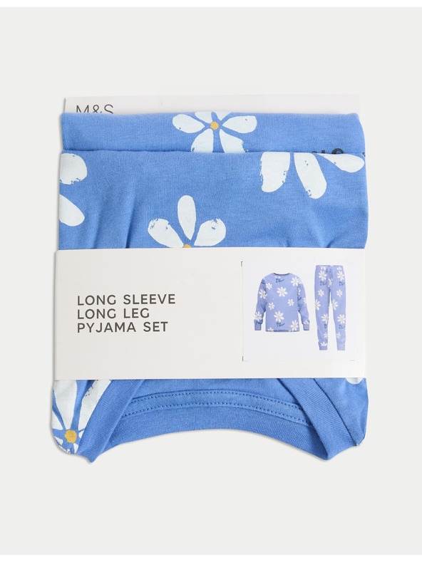 Marks & Spencer Květované pyžamo z čisté bavlny (1–8 let) Marks & Spencer modrá