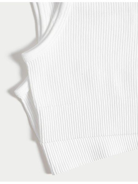 Marks & Spencer Bezešvé zkrácené topy s žebrováním a kulatým výstřihem (6–16 let), 2 ks Marks & Spencer bílá