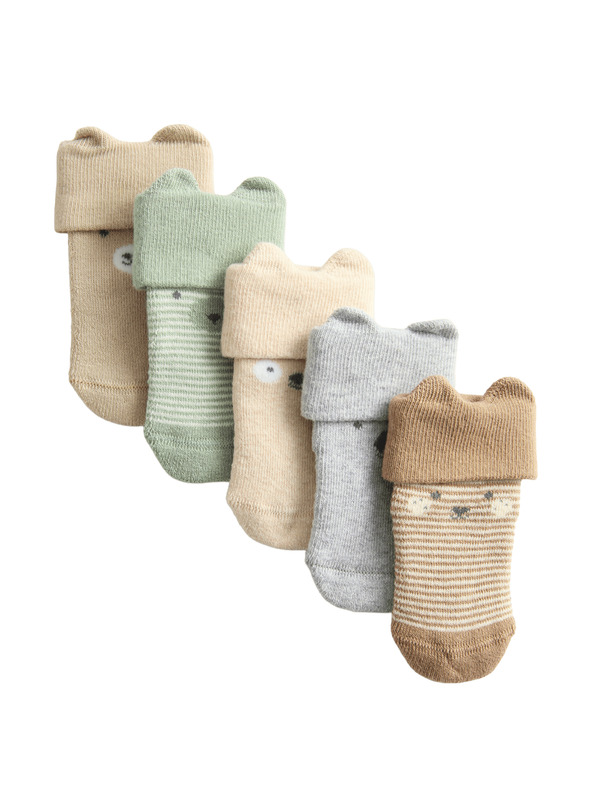 Marks & Spencer 5 párů ponožek s obličeji a vysokým podílem bavlny Marks & Spencer vícebarevná