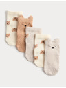 Marks & Spencer Balení 5 párů dětských ponožek Spencer Bear s vysokým podílem bavlny (0–3 roky) Marks & Spencer vícebarevná