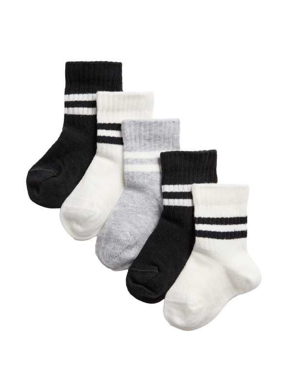 Marks & Spencer Dětské ponožky s vysokým podílem bavlny (0–3 roky), 5 párů v balení Marks & Spencer černá