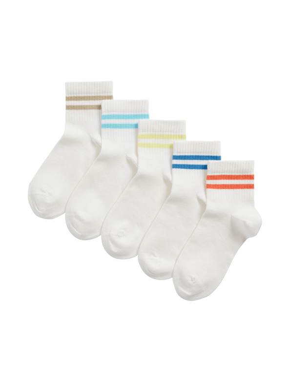 Marks & Spencer Bavlněné herní ponožky, 5 párů Marks & Spencer bílá
