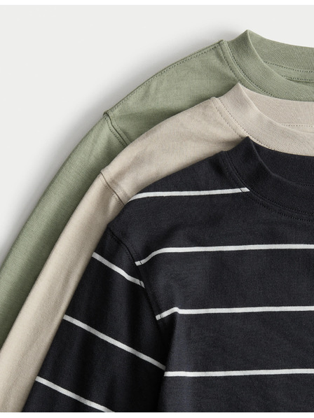 Marks & Spencer Sada 3 kusů topů, z čisté bavlny (2–8 let) Marks & Spencer černá