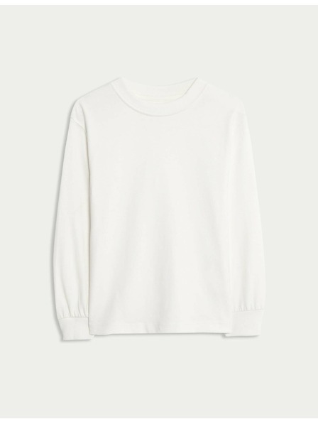 Marks & Spencer Tričko z čisté bavlny s dlouhým rukávem, (2–8 let) Marks & Spencer bílá