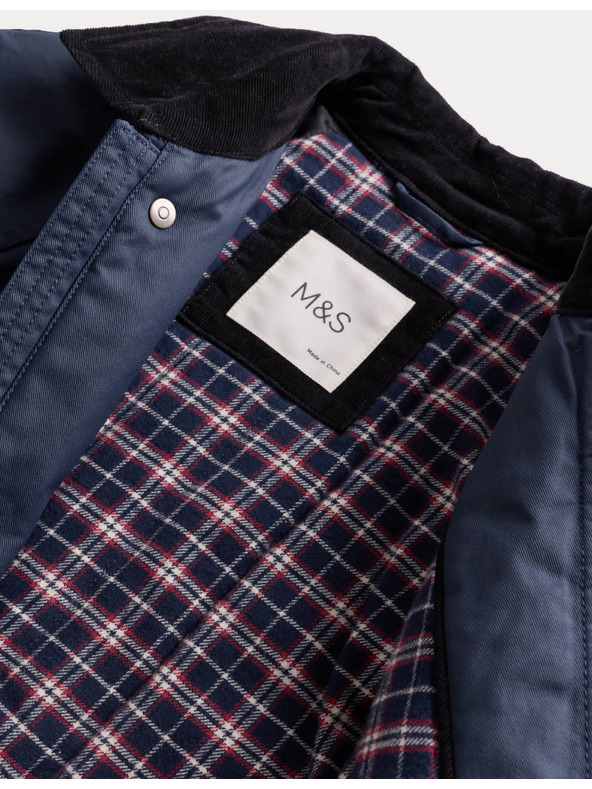 Marks & Spencer Voskovaná bunda s manšestrovým límcem (2–8 let) Marks & Spencer námořnická modrá