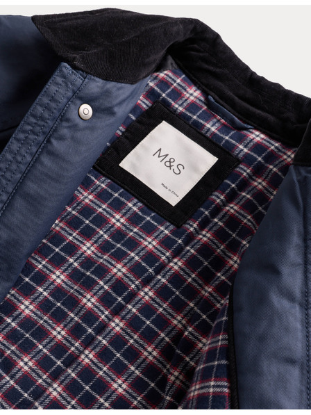 Marks & Spencer Voskovaná bunda s manšestrovým límcem (2–8 let) Marks & Spencer námořnická modrá