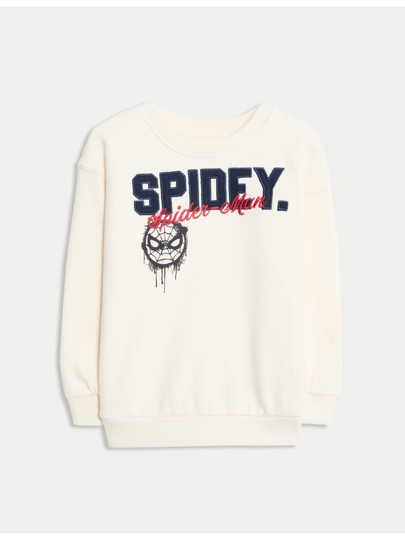 Marks & Spencer Mikina Spider-Man™ s vysokým podílem bavlny (2–8 let) Marks & Spencer smetanová