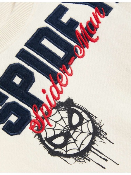 Marks & Spencer Mikina Spider-Man™ s vysokým podílem bavlny (2–8 let) Marks & Spencer smetanová