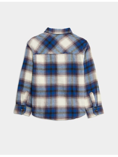 Marks & Spencer Čistě bavlněné kartáčované kostkované tričko (2-8 let) Marks & Spencer modrá