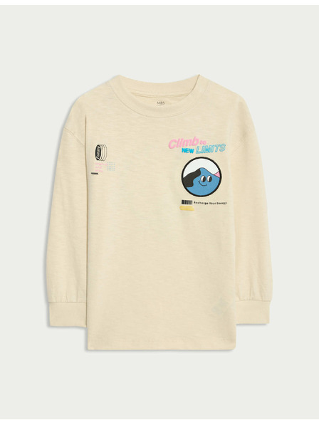 Marks & Spencer Tričko s grafikou z čisté bavlny (2-8 let) Marks & Spencer šedá