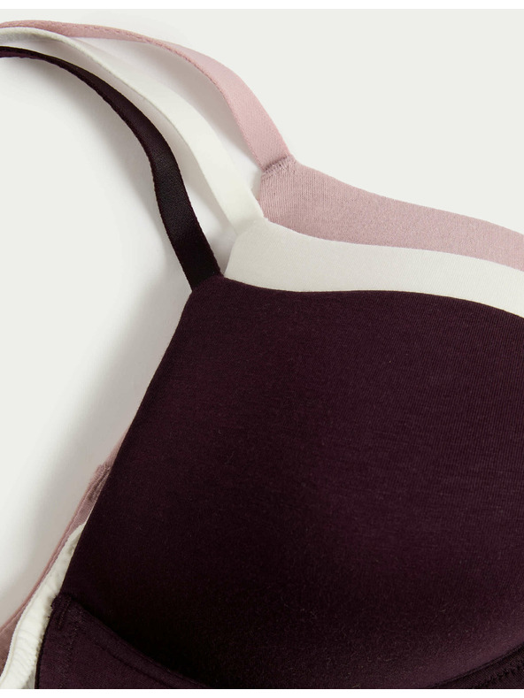 Marks & Spencer Hladké podprsenka bez kostic, vel. A–E, 3 ks v balení Marks & Spencer hnědá