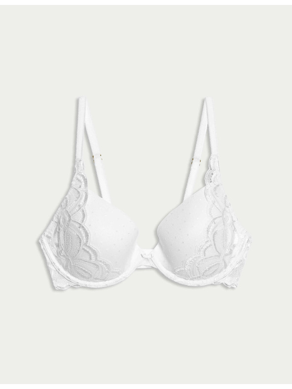 Marks & Spencer Dekoltová podprsenka Amelia s kosticemi a krajkou, vel. A–E Marks & Spencer bílá