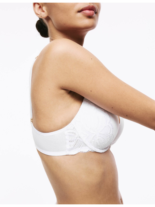 Marks & Spencer Dekoltová podprsenka Amelia s kosticemi a krajkou, vel. A–E Marks & Spencer bílá