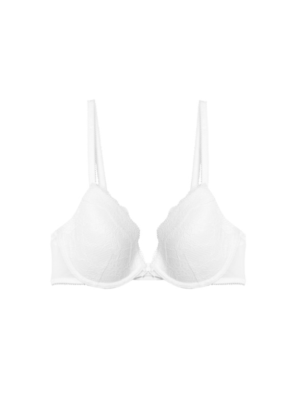 Marks & Spencer Dekoltová podprsenka s kosticemi a krajkou, vel. A–E Marks & Spencer bílá