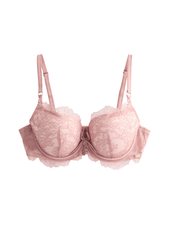 Marks & Spencer Krajková balkonová podprsenka s kosticemi a motivem Forget Me Not (A-E) Marks & Spencer hnědá