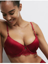 Marks & Spencer Saténová podprsenka s kosticemi a polovičními košíčky Forget Me Not, vel. A–E Marks & Spencer červená
