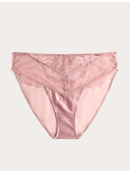 Marks & Spencer Krajkové punčochy s vysokým pasem a motivem pomněnek Marks & Spencer hnědá