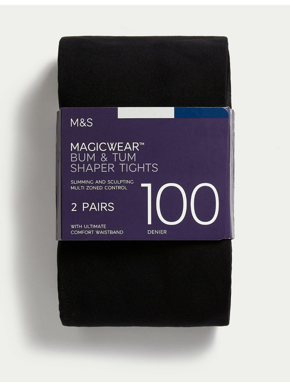 Marks & Spencer Neprůhledné punčochy Magicwear™, 100 DEN, sada 2 ks Marks & Spencer černá