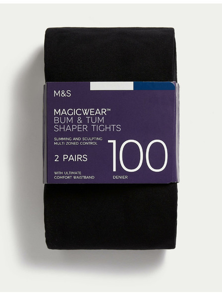 Marks & Spencer Neprůhledné punčochy Magicwear™, 100 DEN, sada 2 ks Marks & Spencer černá