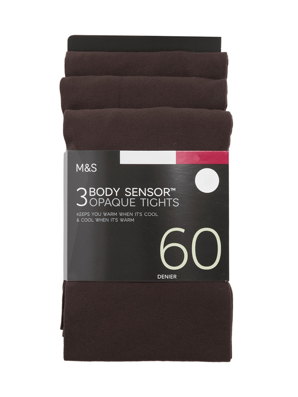 Marks & Spencer Punčochy Body Sensor™, 60 DEN, 3 páry v balení Marks & Spencer hnědá