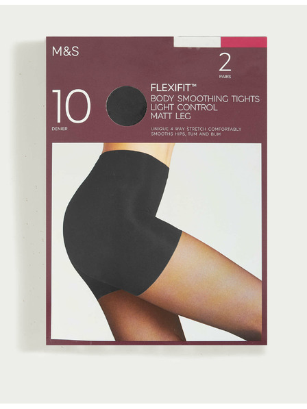 Marks & Spencer Průsvitné punčochy Flexifit™, mírně zpevňující, 10 DEN, 2 ks v balení Marks & Spencer černá