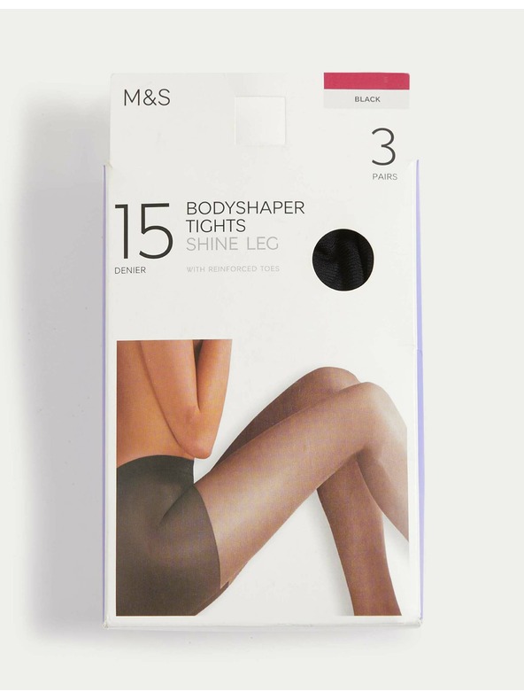Marks & Spencer Balení 3 párů tvarovacích punčoch, 15 DEN Marks & Spencer černá