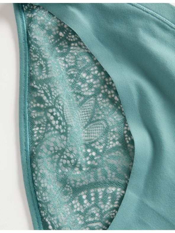 Marks & Spencer Bikiny kalhotky Body Soft™ s krajkou, sada 3 ks Marks & Spencer zelená