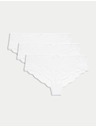 Marks & Spencer Brazilské kalhotky s krajkovým lemem, 3 ks v balení Marks & Spencer bílá