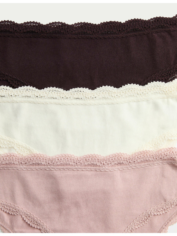 Marks & Spencer Brazilské kalhotky s vysokým podílem bavlny, 3 ks Marks & Spencer hnědá