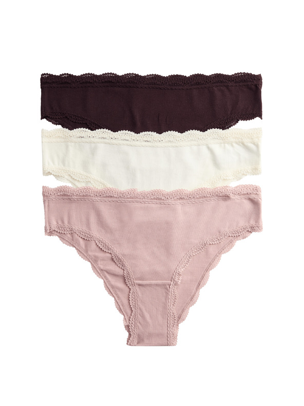 Marks & Spencer Brazilské kalhotky s vysokým podílem bavlny, 3 ks Marks & Spencer hnědá