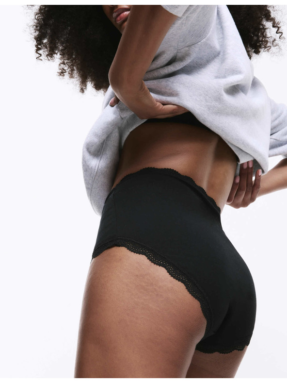 Marks & Spencer Kalhotky do pasu s vysokým podílem bavlny, 3 ks Marks & Spencer černá