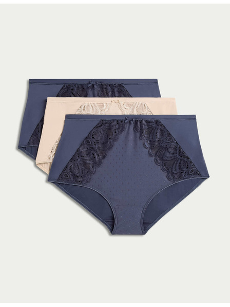 Marks & Spencer Kalhotky do pasu Amelia s krajkou, 3 ks Marks & Spencer šedá