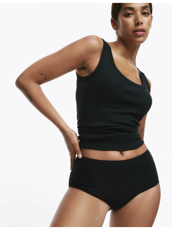 Marks & Spencer Šortkové kalhotky s vysokým pasem bez viditelných lemů Cool Comfort, 3 ks Marks & Spencer černá