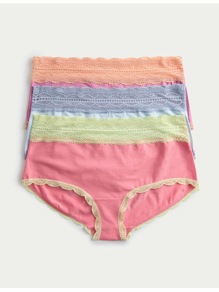 Marks & Spencer Šortky s vysokým pasem a vysokým podílem bavlny, 3 ks Marks & Spencer modrá