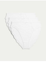 Marks & Spencer Vysoce střižené krajkové kalhotky s vysokým pasem Jasmine, 3 ks Marks & Spencer bílá