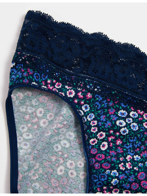 Marks & Spencer Vysoce střižené kalhotky s vysokým podílem bavlny a potiskem, 5 ks Marks & Spencer růžová