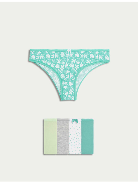 Marks & Spencer Brazilské kalhotky s vysokým podílem bavlny a materiálem Lycra™, 5 ks Marks & Spencer zelená