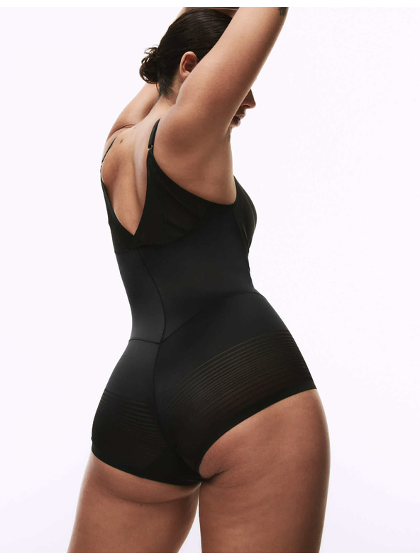 Marks & Spencer Průsvitné pruhované zpevňující body Wear Your Own Bra Body Marks & Spencer černá