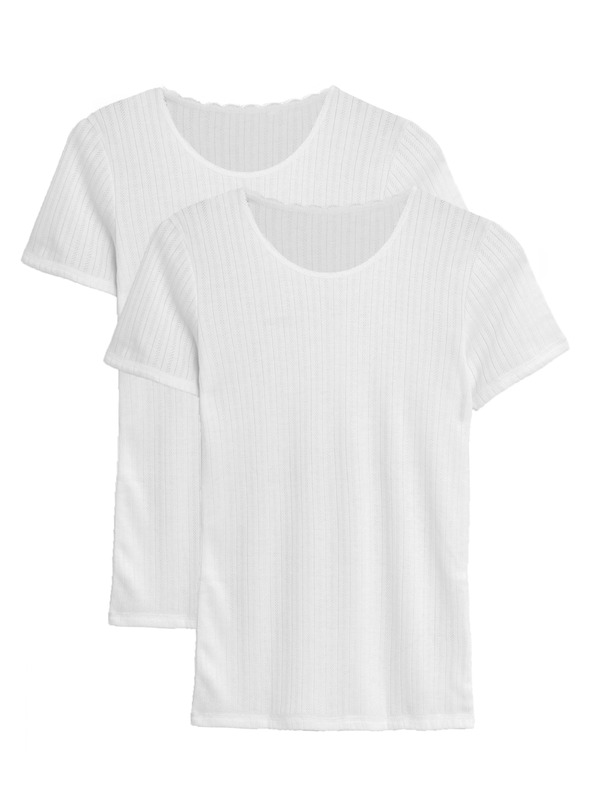 Marks & Spencer Balení 2 háčkovaných termotopů s krátkým rukávem Marks & Spencer bílá