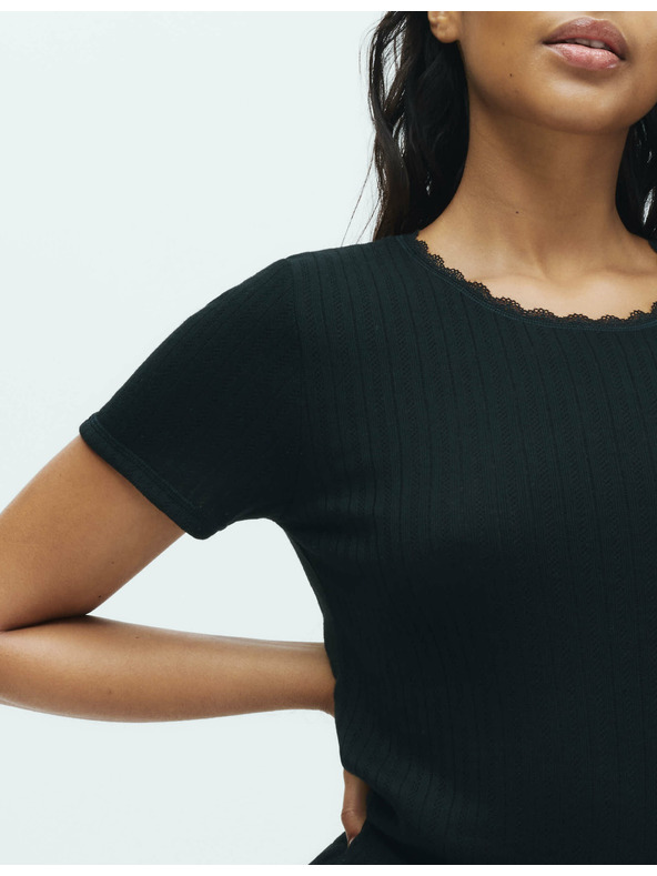 Marks & Spencer Balení 2 háčkovaných termotopů s krátkým rukávem Marks & Spencer černá