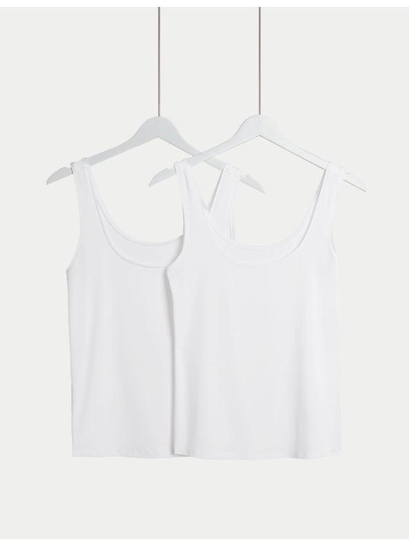 Marks & Spencer 2 tílka Flexifit™ s vysokým podílem modalu Marks & Spencer bílá