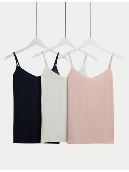 Marks & Spencer Tílko na ramínka s vysokým podílem bavlny, 3 ks Marks & Spencer námořnická modrá