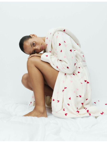 Marks & Spencer Třpytivý župan s potiskem Marks & Spencer smetanová