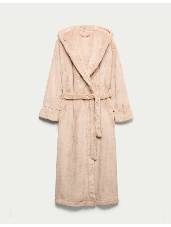 Marks & Spencer Flísový župan s kapucí Marks & Spencer béžová