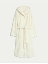 Marks & Spencer Žakárový dlouhý župan s kapucí Marks & Spencer smetanová