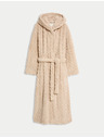 Marks & Spencer Žakárový dlouhý župan s kapucí Marks & Spencer smetanová