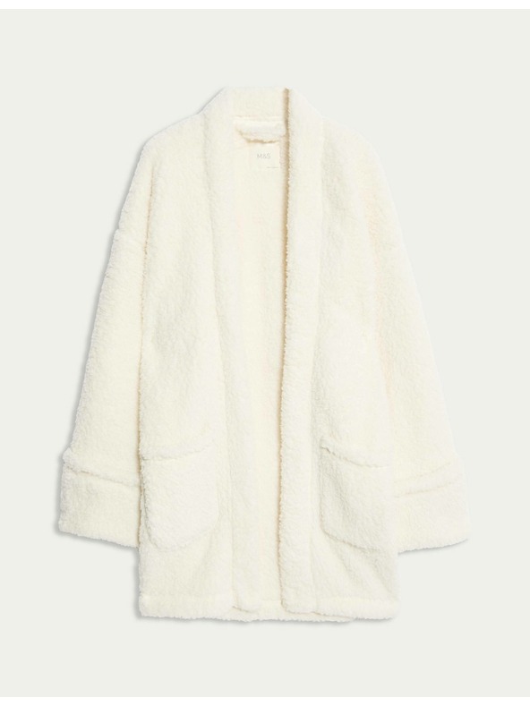 Marks & Spencer Zavinovací kardigan z umělé kožešiny s medvídkem Marks & Spencer smetanová