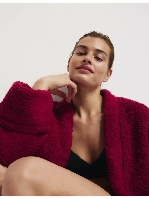 Marks & Spencer Zavinovací kardigan z umělé kožešiny s medvídkem Marks & Spencer růžová