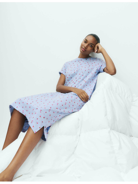 Marks & Spencer Dlouhá noční košile s technologií Cool Comfort™ a potiskem Marks & Spencer modrá