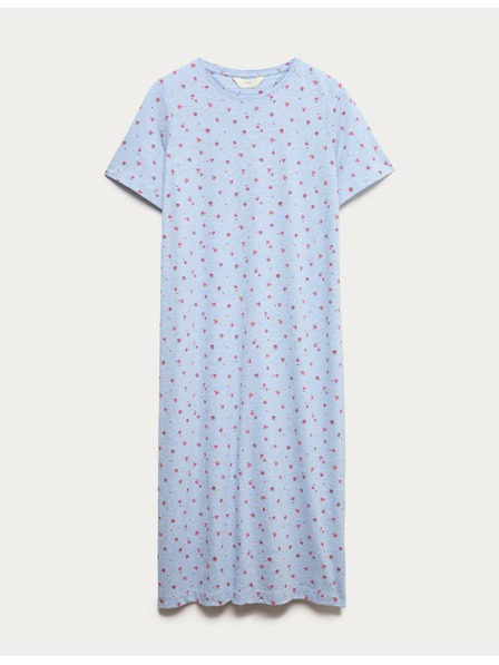 Marks & Spencer Dlouhá noční košile s technologií Cool Comfort™ a potiskem Marks & Spencer modrá